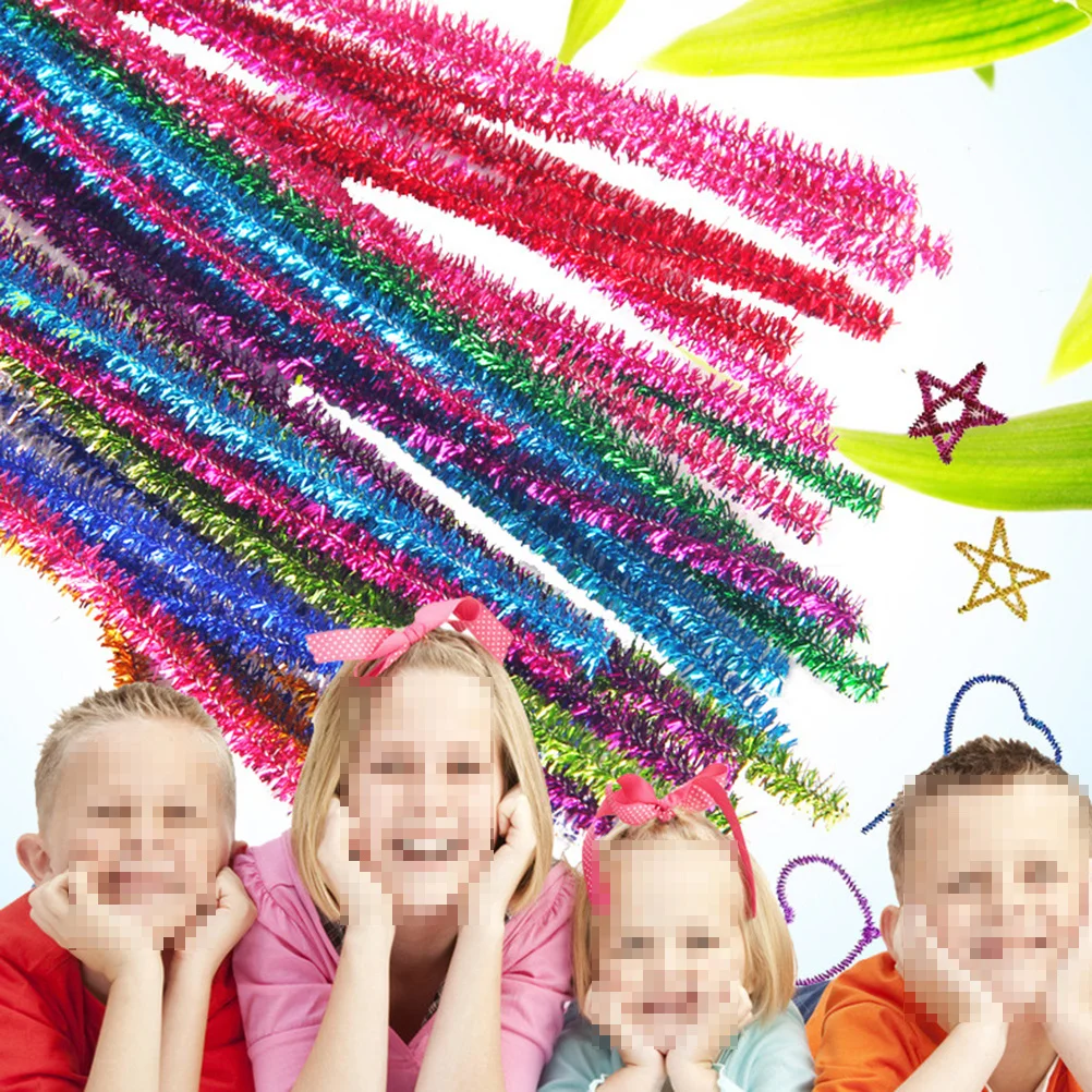 

400Pcs Glitter Sparkle DIY Twisting Rod Colorful Bendable Sticks Creative Craft Supplies Kids Imagination Development Folding