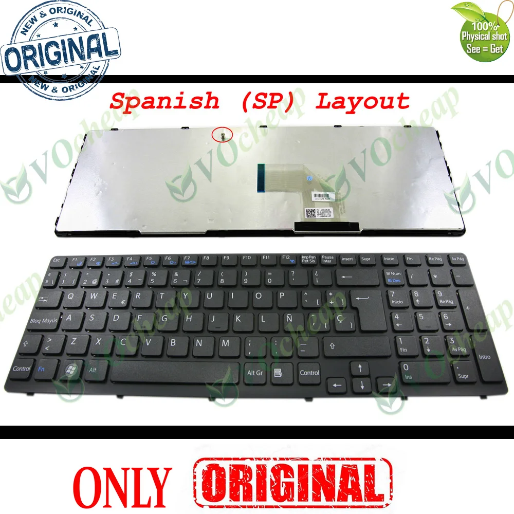 New Espanel Spanish SP Notebook Laptop Keyboard for Sony Vaio SVE15 SVE 15 SVE15 SVE1511 E 15.5
