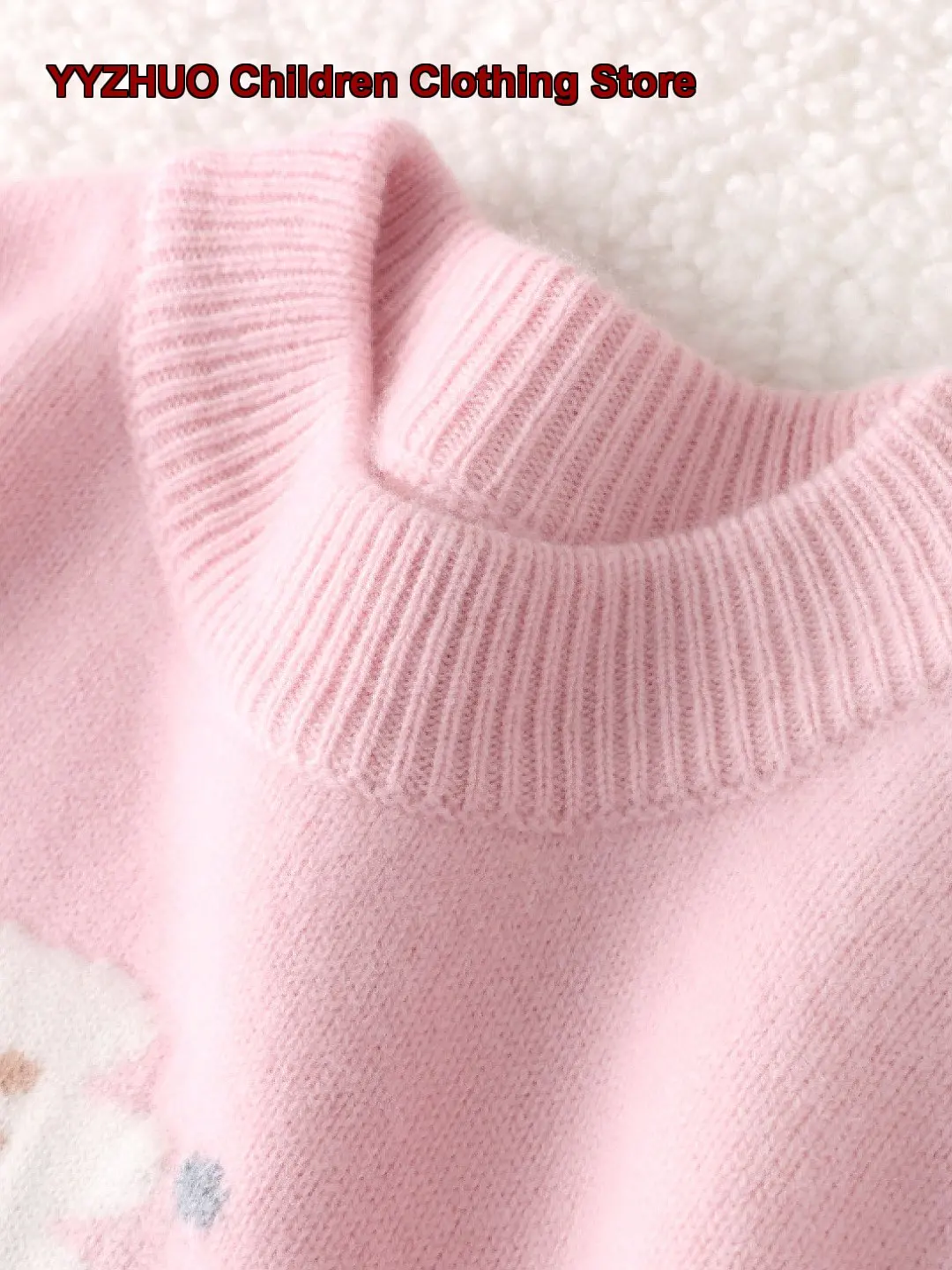 Girls Boys Solid Color Pullover Sweater Kids Autumn Winter Thickened Warm Sweet Cute Style Older Kids