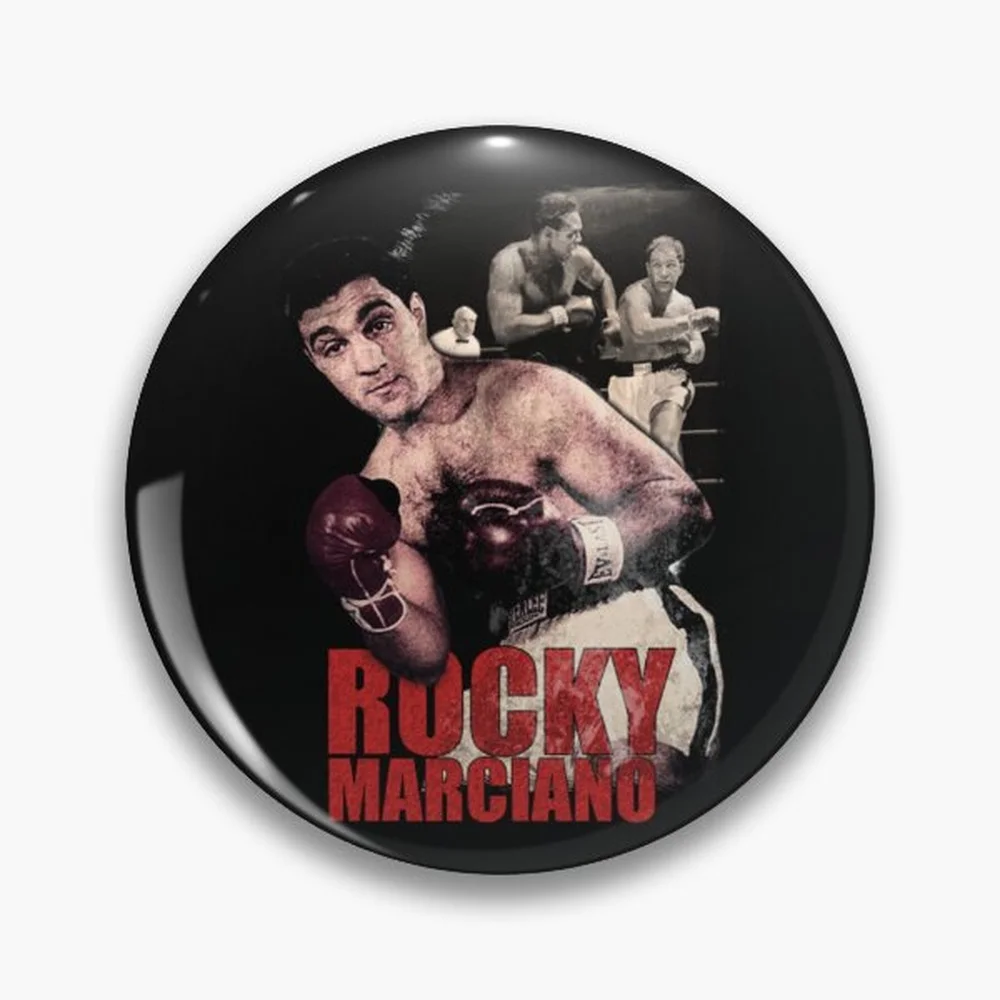 Rocky Marciano Pin Holographic Star Heart Pin Brooches Laminated Button Fashion Accessory