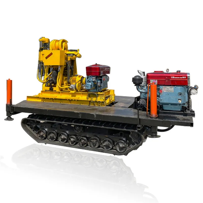 Diesel Engine Water Well Hole Crawler Drilling Rig Customized Mining Borehole Rotary Drill Machine for Soil Invesation