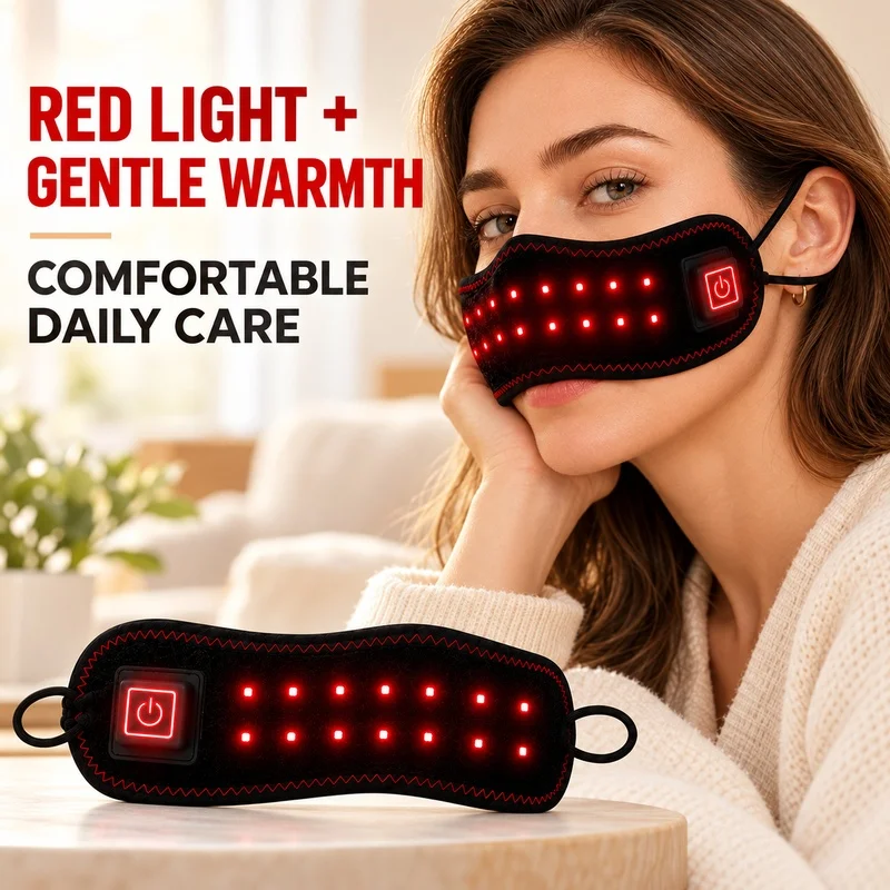 New 2 in 1 Red Light Therapy Hot Compress Nose Mask, Warm Nasal Cover Relieve Stuffy Dry Runny Nose Nasal Congestion Nasal Care