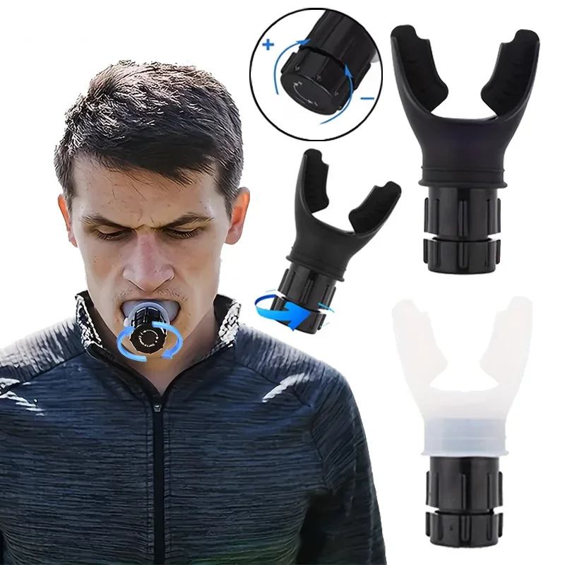 Treinador de respiração abdominal portátil com capacidade pulmonar com resistência ajustável, melhora a capacidade pulmonar, qualidade do sono, fitness