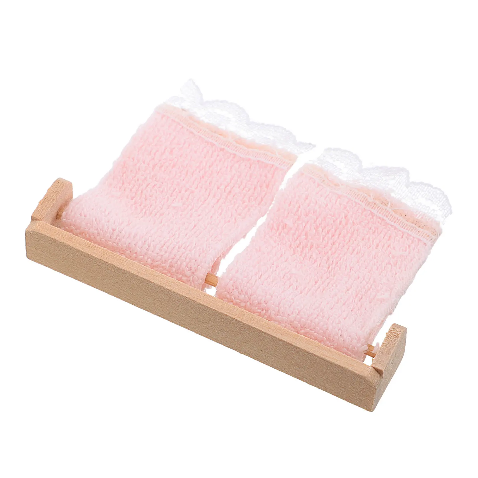 1Set Miniature Towel Rack for Mini House Bathroom Sleek Design Cute Mini Bathroom Accessory Elegant Decor Item