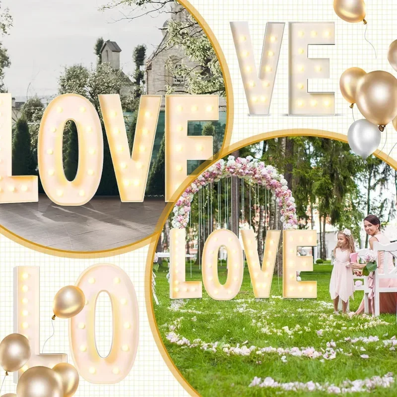 70/100/120 см гигантская буквенная светодиодная рамка для детского душа, декор для вечеринки в честь первого дня рождения, свадьбы, Рождества, сделай сам, имя, коробка для наполнения воздушных шаров