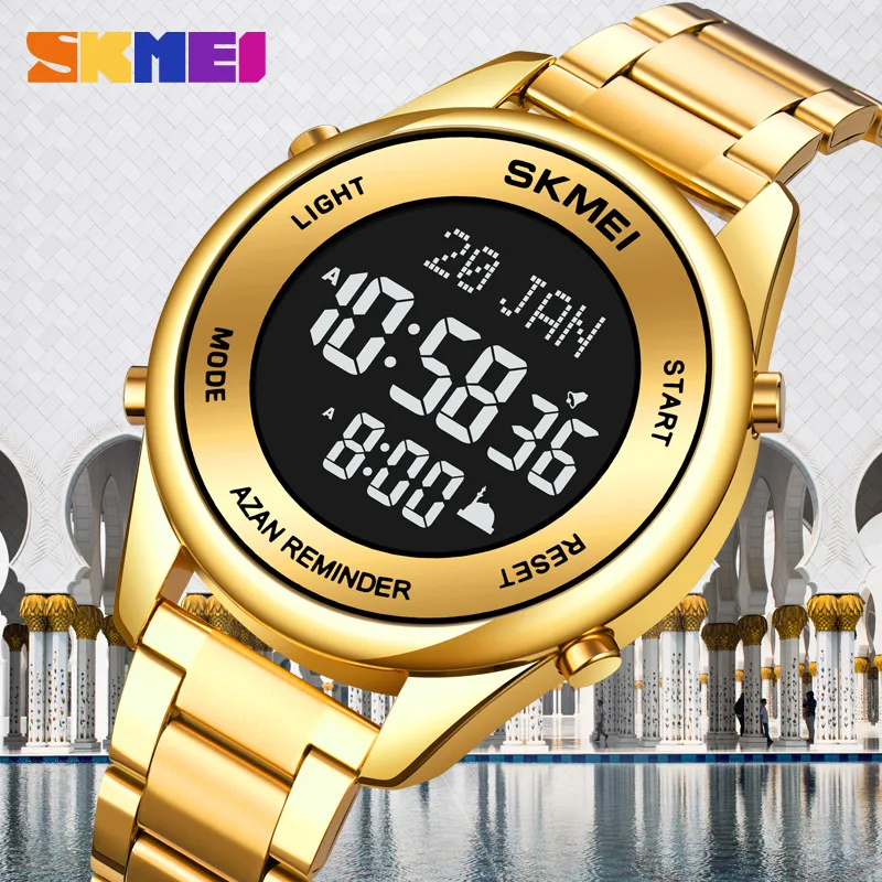 

Skmei Multi-Functional Thin Worship Electronic Watch Men's Believers Prayer Direction Indication Reminder Watch