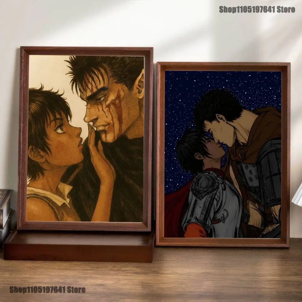 

Comic Cool B-Berserk-S Guts Casca Poster Prints Wall Art Picture Painting Gift Living Room Restaurant Bar Large Dec Sticker
