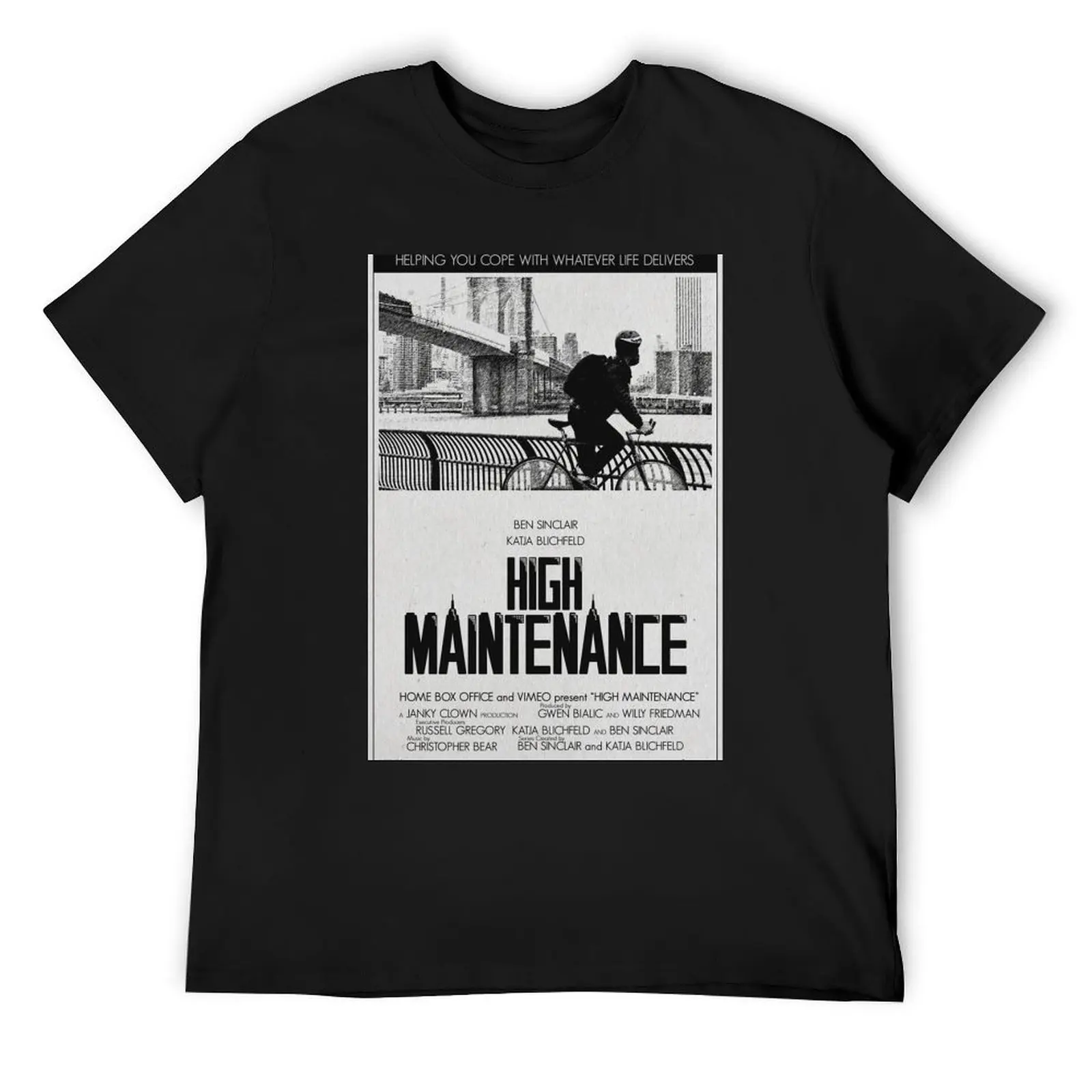 High Maintenance The Guy Artwork T-Shirt hippie clothes street wear plain white t shirts men