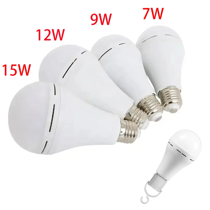 E27 LED Emergency Light Bulb 7W 9W High Brightness Light Bulb Outdoor Camping Fishing Energy-Saving Emergency Light Bulb