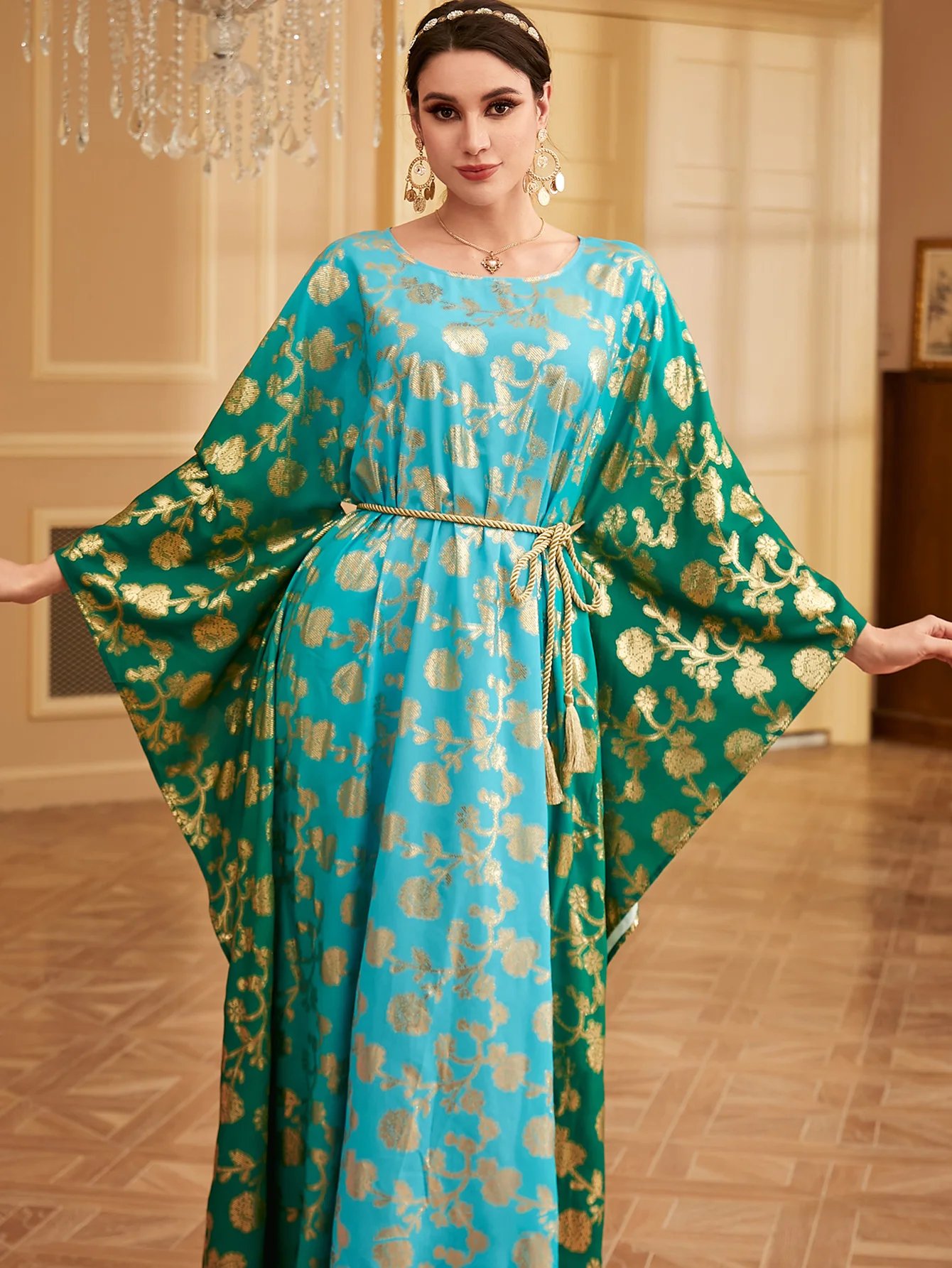 

Eid Ramadan Djellaba Muslim Women Loose Batwing Sleeve Dress Dubai Turkey Abaya Islamic Kaftan Arabic Caftan Marocain Femme Robe