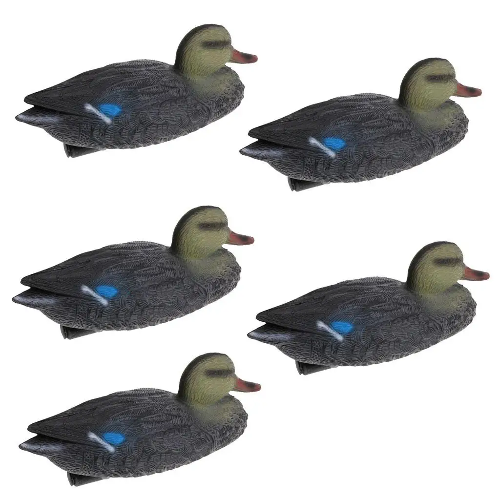 5 Pieces Quality PE 3D Lifelike Floating Duck Decoy Hunting Shooting Mallard Duck Decoya Decoying Garden Farm Scarecrow