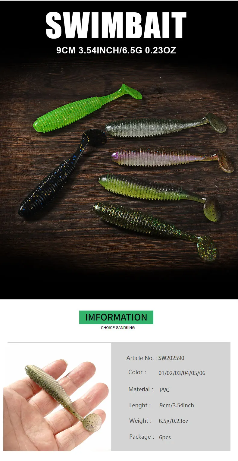 SUNMILE 6 Stück Weichköder Angelköder Vibro Fat 90mm Realistischer Köder mit Salz und Duft für Hechtangeln Barsch Forelle Bass Köder – Detail 1