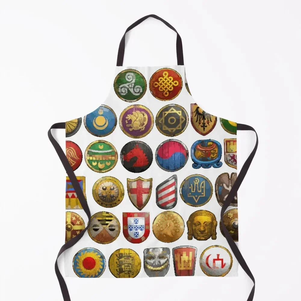 

AOE II All Civilizations Simplified Apron For Home Accessories for women with pocket Kitchen Things And For Home Apron