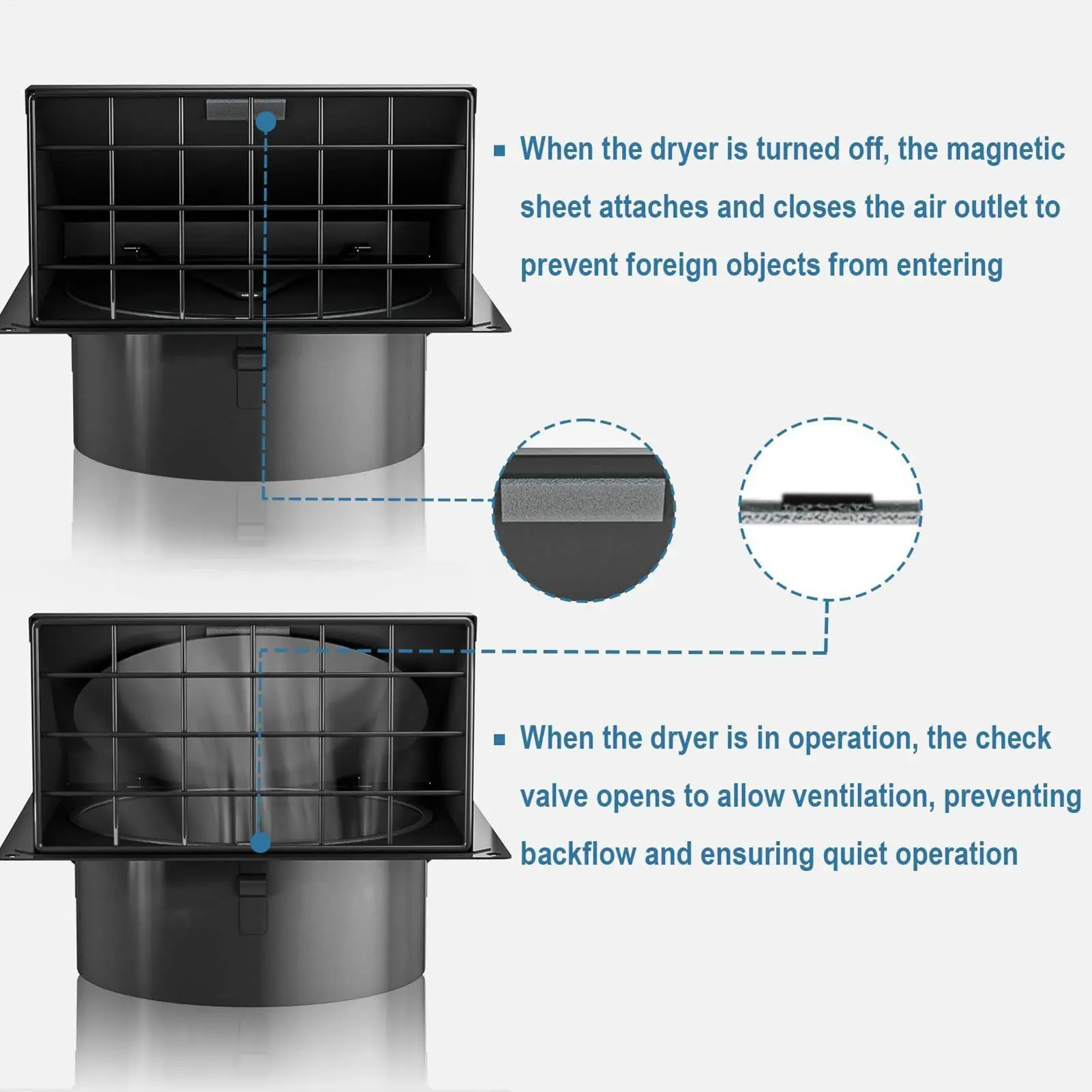 Outside Dryer Vent Covers For House 4 Inch Exterior Vent Cover With Removable Mesh Stainless Steel Exhaust Shield With Rubber