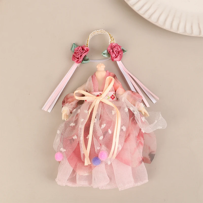 16CM Chinese Style Doll Hanfu Clothing Dress Doll Ancient Costume Gown Dolls Clothes Accessories Dress Up Toys  For Girls