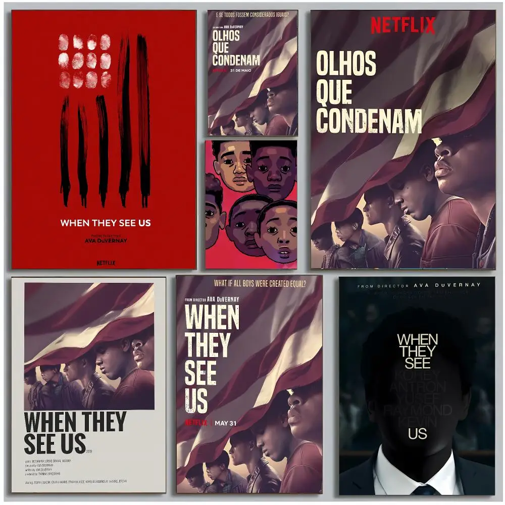 Social Justice Drama W-When They See Us Poster Modern Wall Art Bedroom Living Room Print Unframed