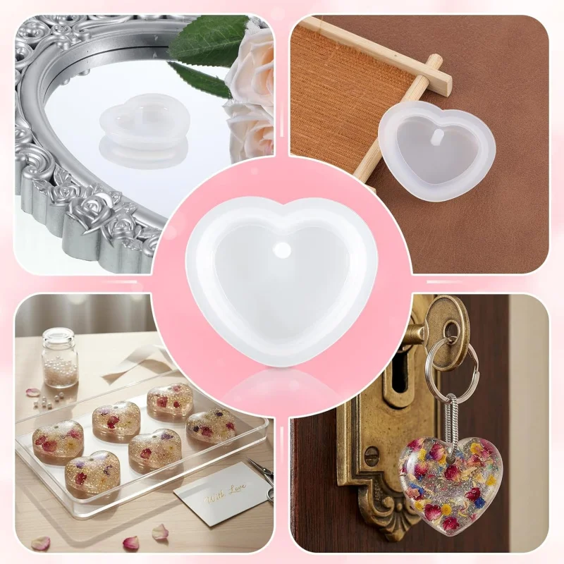 Heart-Shaped Silicone Mold for DIY Pendant Making