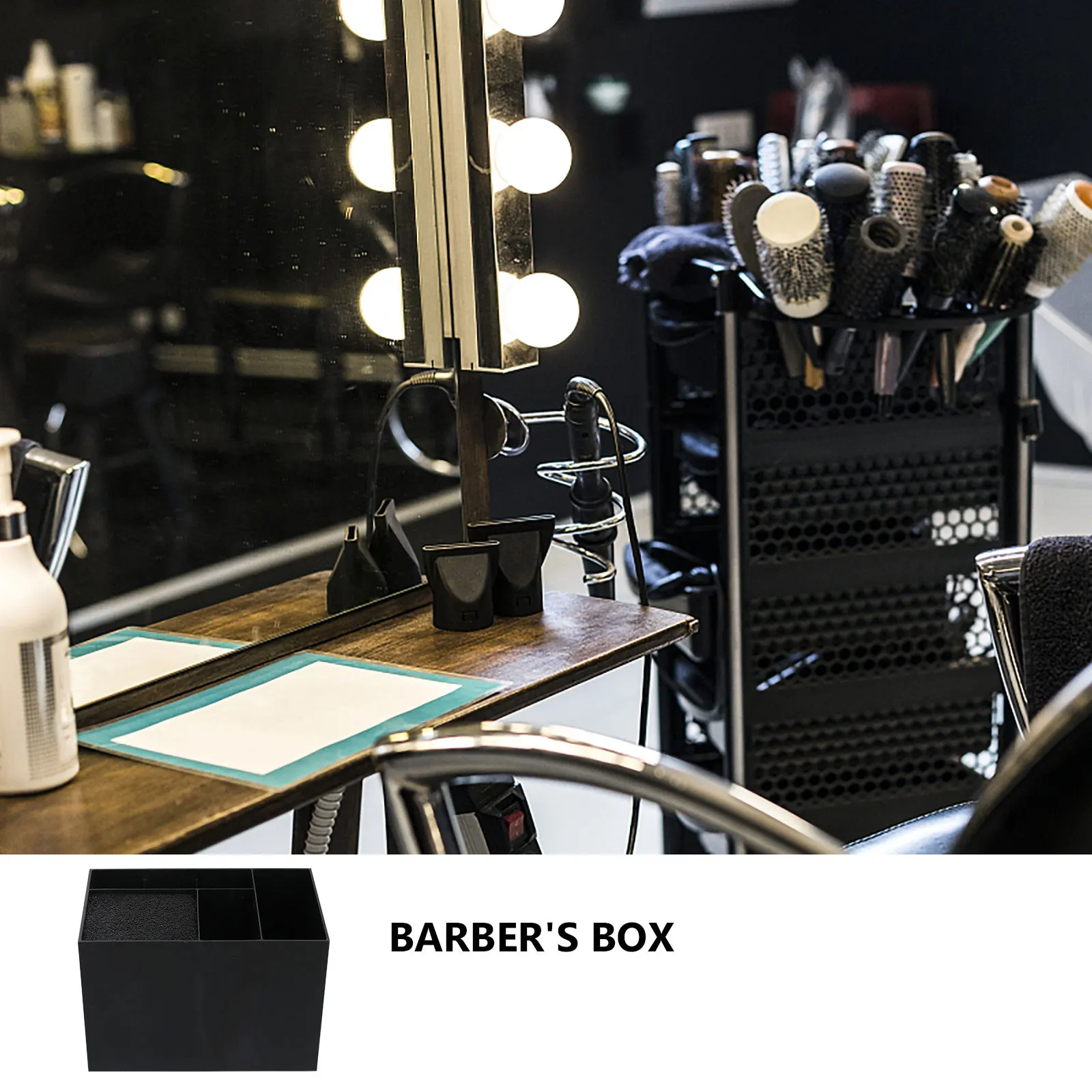 

Scissors Comb Clip Organizer with 6 Dividers Salon Storage Box for Barber Hairdresser Pet Grooming Tools Efficient Countertop