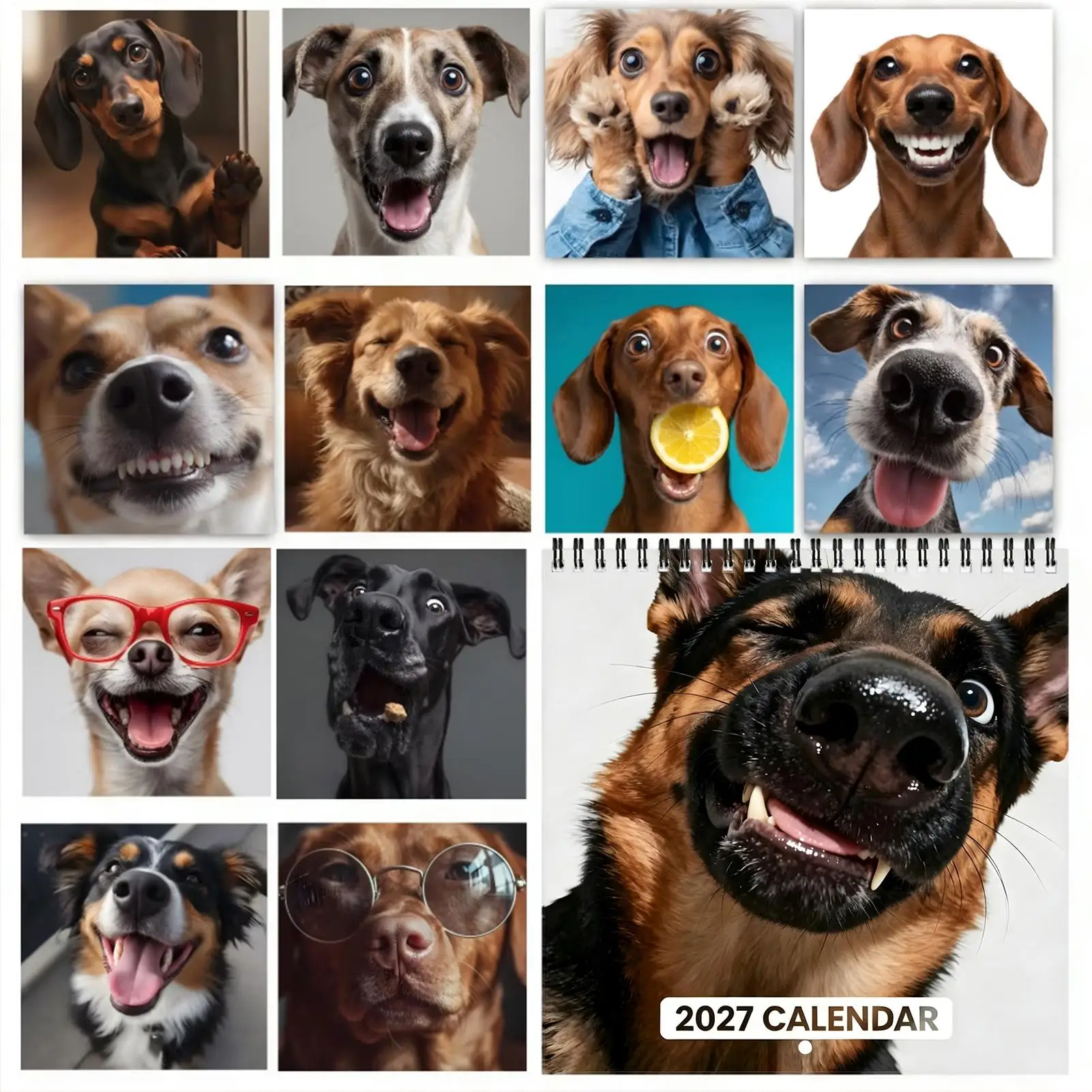 2027 Dog Calendar Animal Wall Planner Jan Dec 2027 12-Month Dog Calendar For Home Apartment Living Room Entryway Study Office
