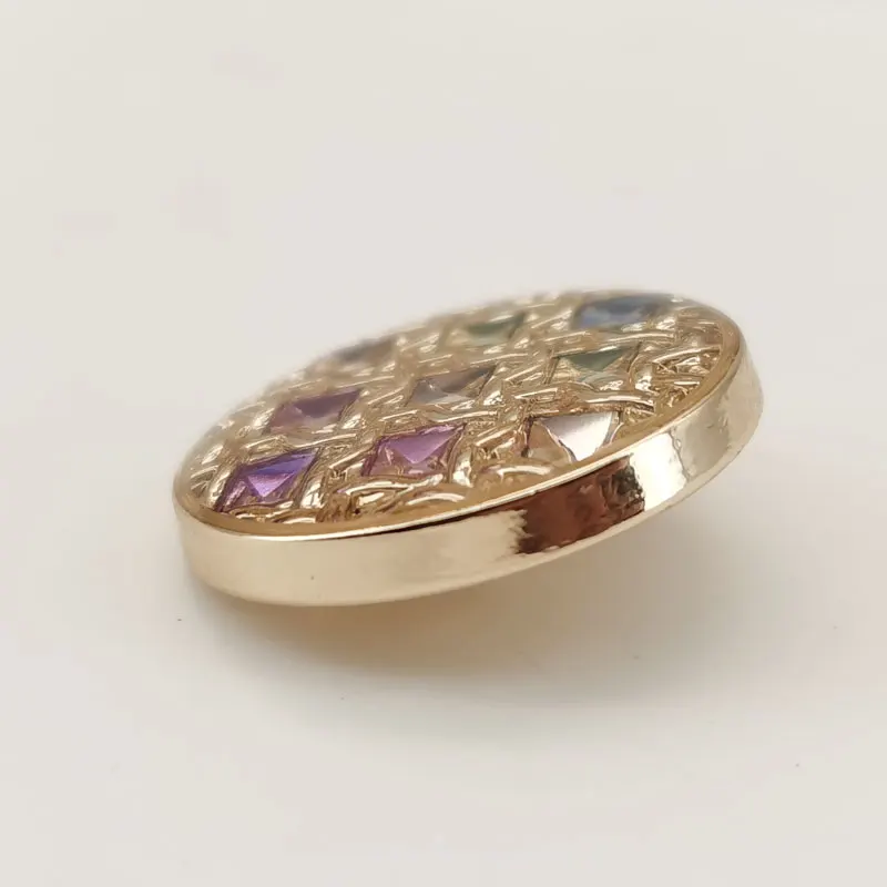 18/23 mm luxuriöse runde bunte Strasssteine, Dekor, Metallknöpfe für Mäntel, Windjacke, Nähzubehör, Nähknöpfe, 2025, Neu – Detail 4