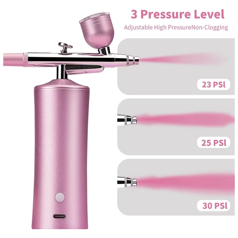 Airbrush Kit With Compressor,20-30PSI Airbrush With 0.3Mm Nozzle For Painting, Tattoo, Nail Art, Model Coloring Easy Install