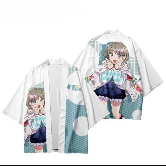 كارديجان، كيمونو، كيب، معطف رداء طاوية فضفاض غير رسمي 2025، عباءة هاوري للرجال بأكمام قصيرة وطباعة ثلاثية الأبعاد #2