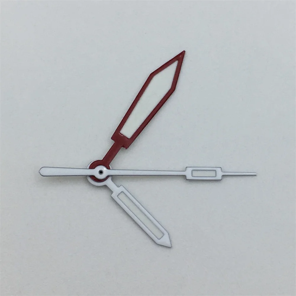 BLIGER watch hands black and white red C3 green luminous for the NH35 automatic movement