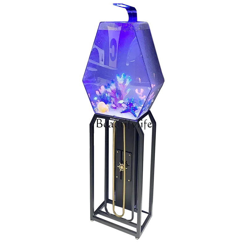 

ld33-Creative Ecological Floor Living Room Small Fish Globe round Aquarium New Shaped Lucky Feng Shui
