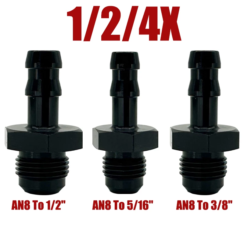 1/2/4Pcs 6AN AN6 Flare to 3/8 5/16 Hose Barb Fittings Adapter Aluminum Oil Fuel Line 8AN AN8 Male to 1/2