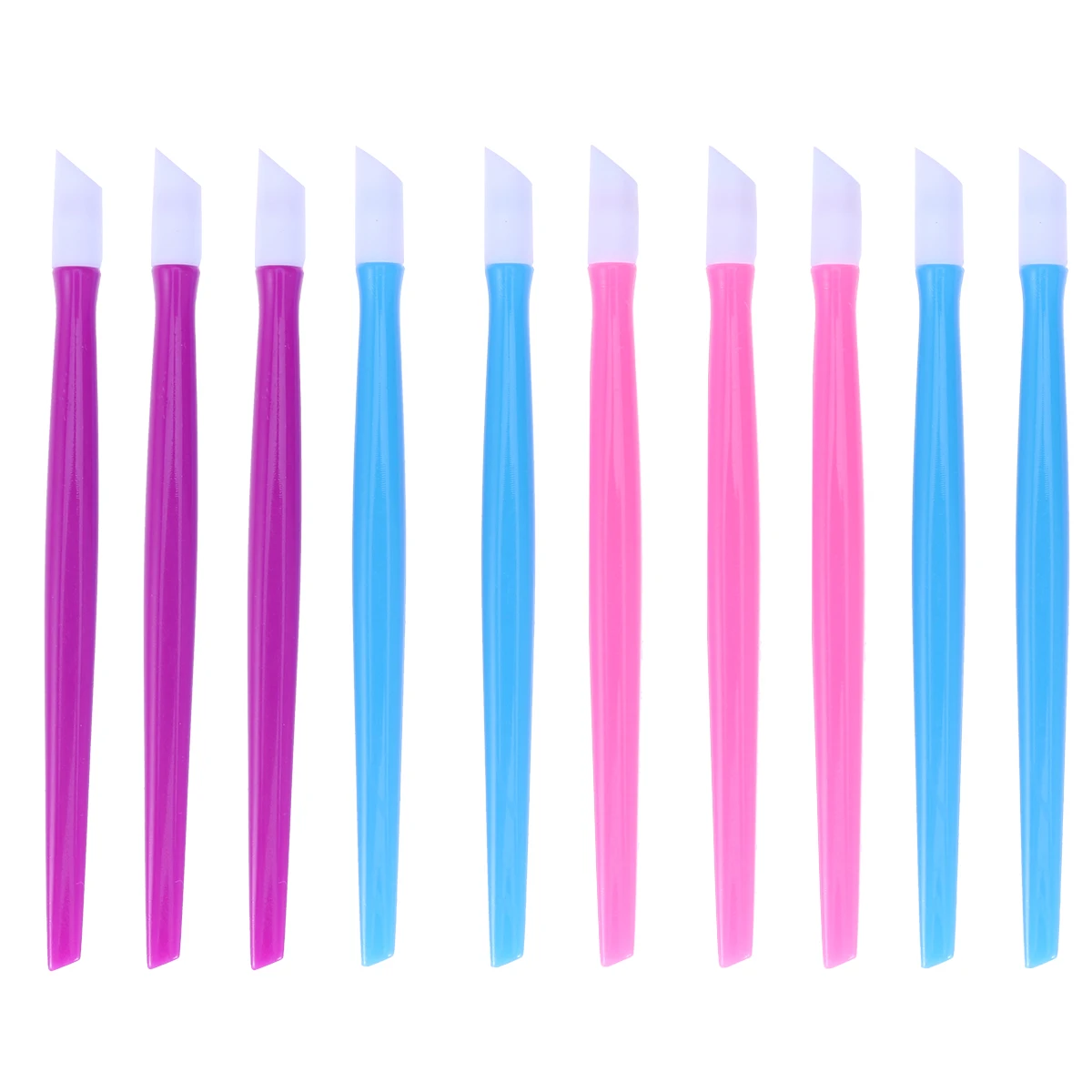 10Pcs Push Flat Nail Cuticle Pusher Acrylic Handle Dual Tipped Dead Skin Remover Nail Art Manicure Tool Cuticle Pushers