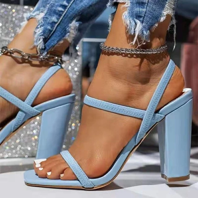 Women Sandals Pumps Summer Fashion Open Toe High Heels Shoes Female Thin Belt Thick Heels Party Casual Females 8 10cm Shoes AliExpress 322