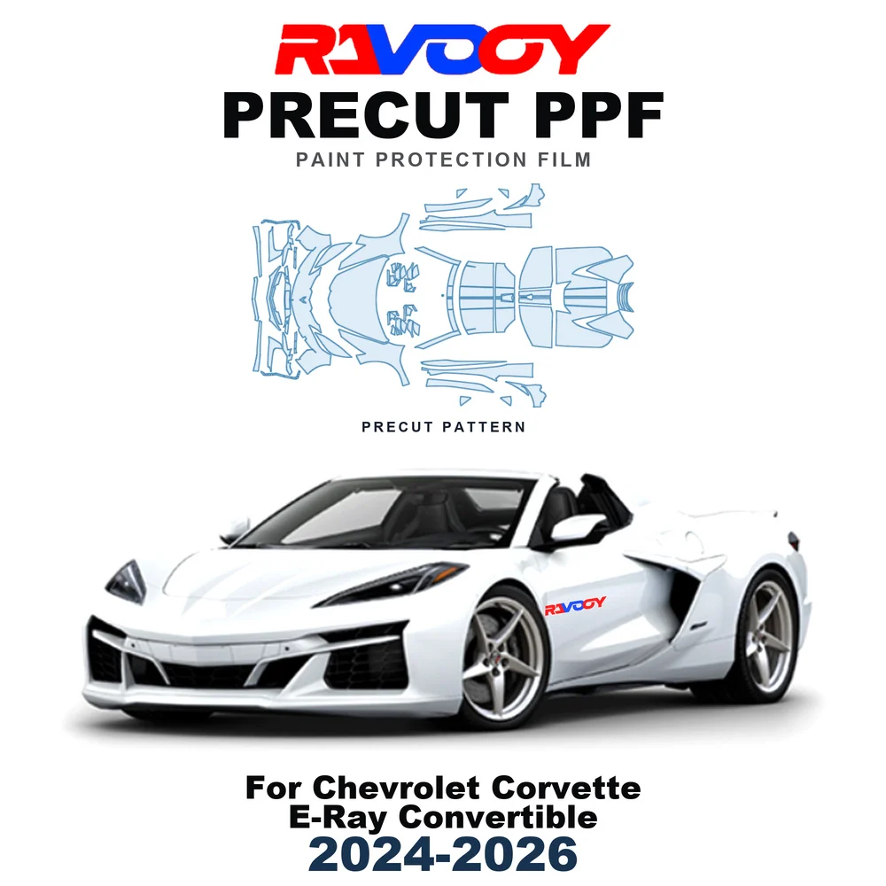 Precut PPF For Chevrolet Corvette E-Ray Convertible 2024-2026 8.5mil TPU Paint Protection Film Hood Bonnet Bumper Headlight Roof