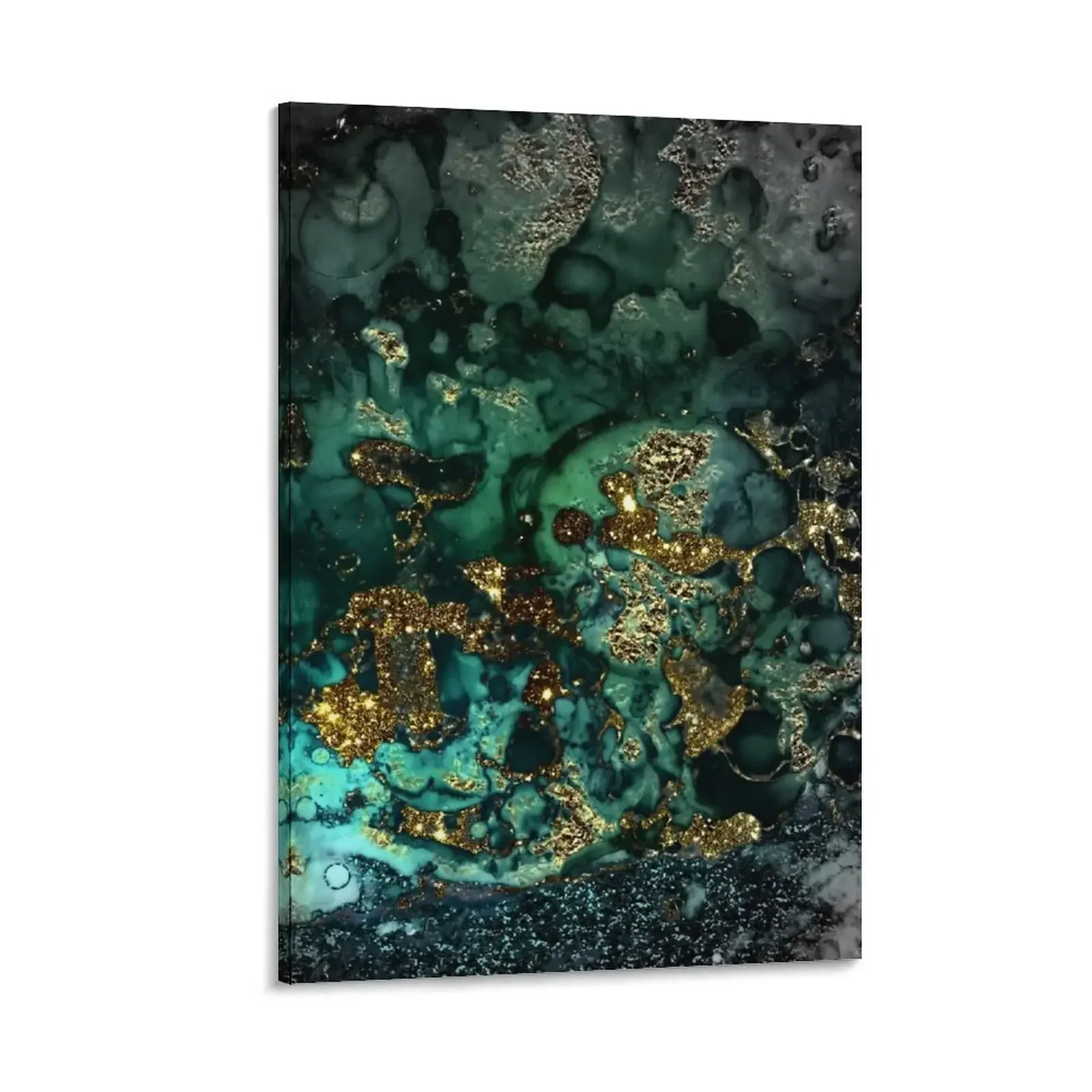 

Gold Indigo Faux Malachite Marble Canvas Painting posters anime posters Wall decoration poster painting