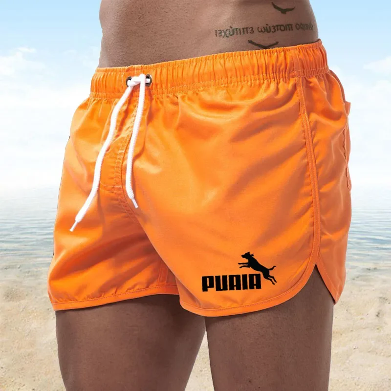 PUAIA Men\'s Shorts Summer Swimwear Men Swimsuit Swimming Trunks Boxer Short Sexy Beach Shorts Surf Board Men\'s Clothing Pants