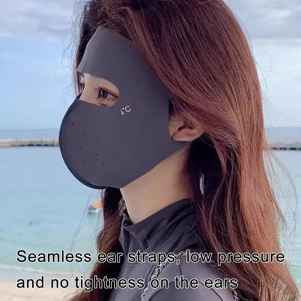 Full-face Sun Mask Women Summer UV Protection Face Mask Cover Outdoor Wrap Cover Breathable Reusable Sunscreen Dustproof Mask