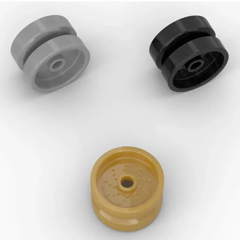 

MOC building block component accessories 18976 wheels with a diameter of 18mm x 12mm, featuring shaft holes and bolts