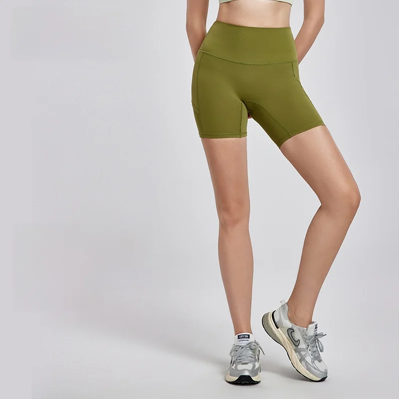 7A Wysoce Elastyczne Szorty do Jogi w Kolorze Nude dla Kobiet, Antybakteryjne, Oddychające Legginsy Sportowe, Letnie Legginsy do Tenisa na Zewnątrz