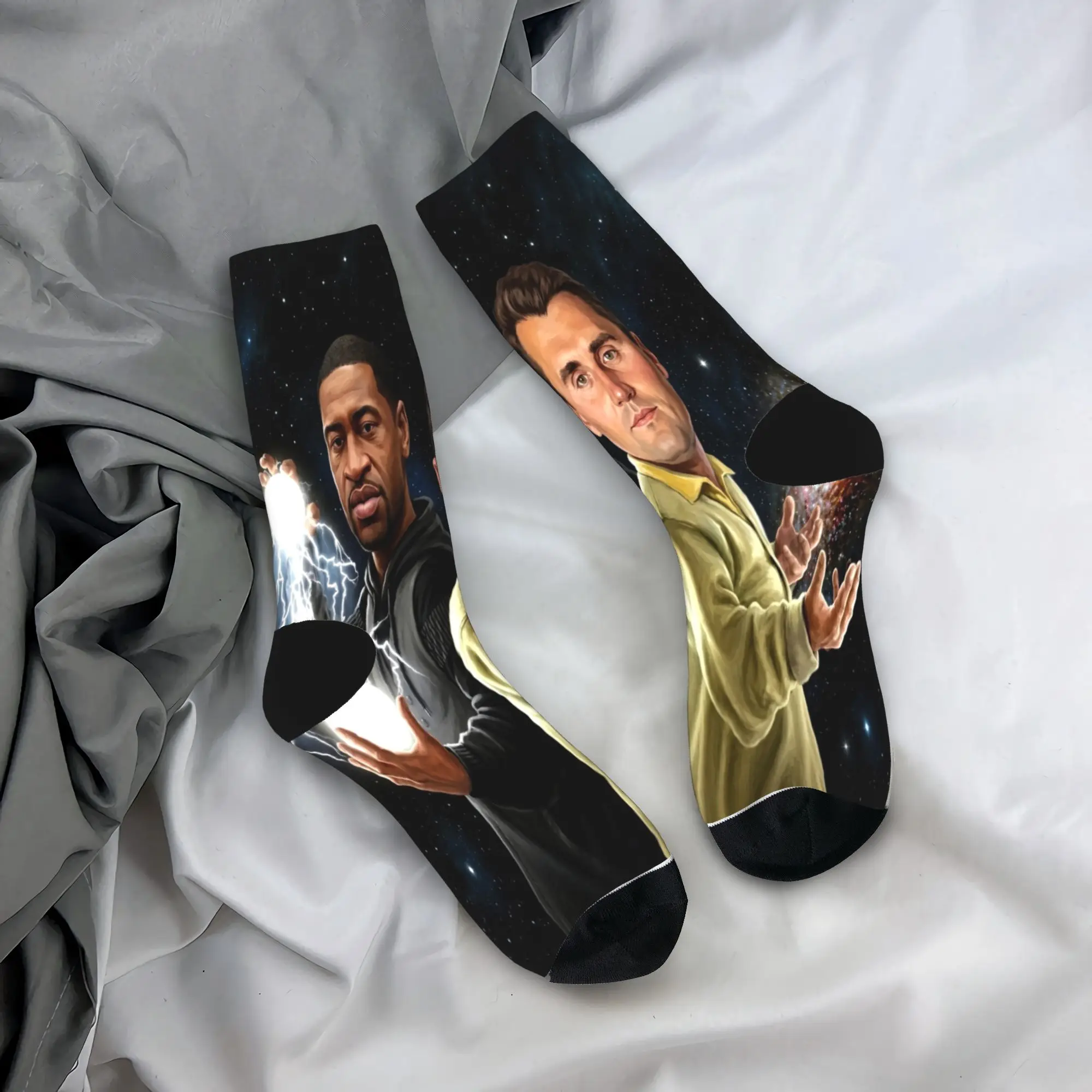 Charlie Kirk Galaxy Power Duo Meme Stockings  Design Leisure Socks Winter Anti Skid Socks Men Running High Quality Socks