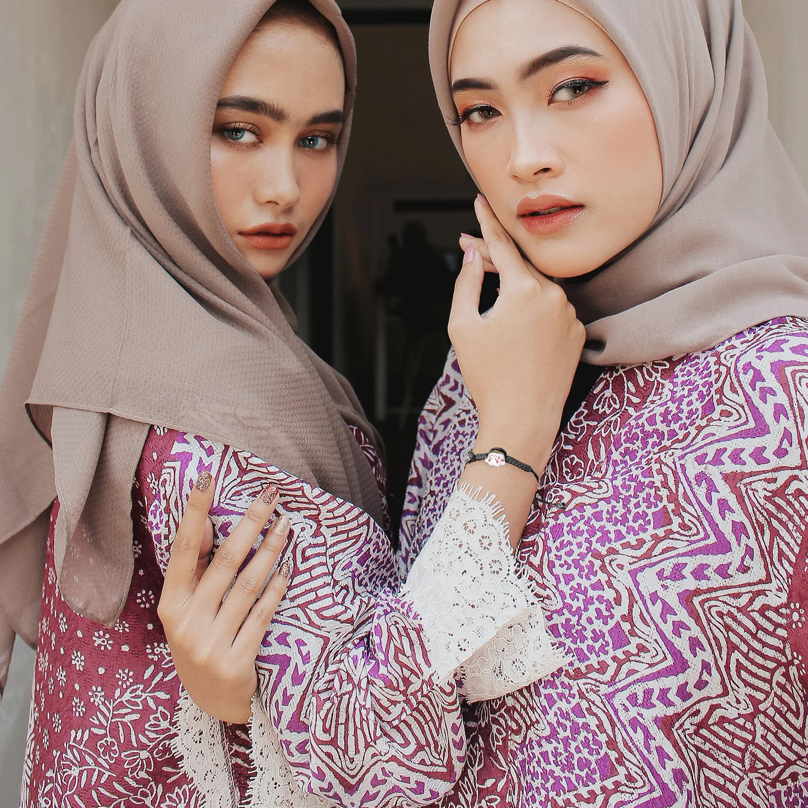 

2 PCS Bracelet Hand-woven Simple Rope Stylish Bangle Wrist Chain Adjustable Ceramic Jewelry