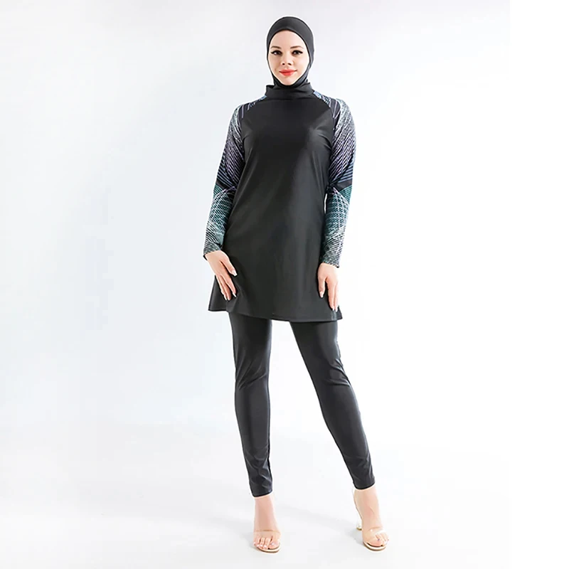 3PCS/Set Plus Size Burkini Muslim Swimwear Swimsuit Women Hijab Swimwear Islamic Swimsuit Bathing Suit Women