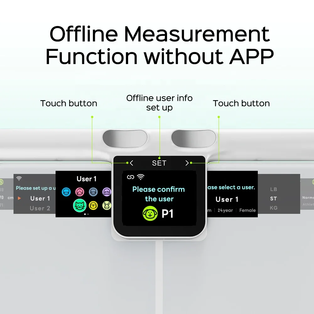 Welland WIFI Accurate Smart Bathroom Weighing Scale BMI Fat Muscle Mass Analysis 8 Electrodes Body Fat Scale 180kg Custom