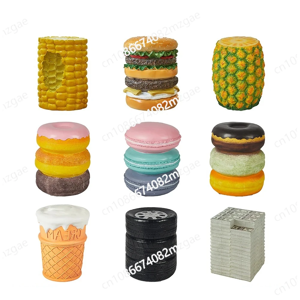 Creative Stools Shoe Changing Stool Hamburger/corn/biscuit/ice Cream/USD/cheese Decorative Footstool Furniture