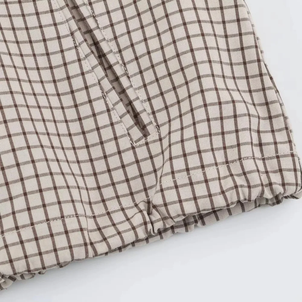 Damen Casual Trendige Frühling Herbst Karierte Jacke mit Kapuze und Reißverschluss-Taschen, Modische High-Street Coole Outfit-Jacke für Frauen – Detail 9