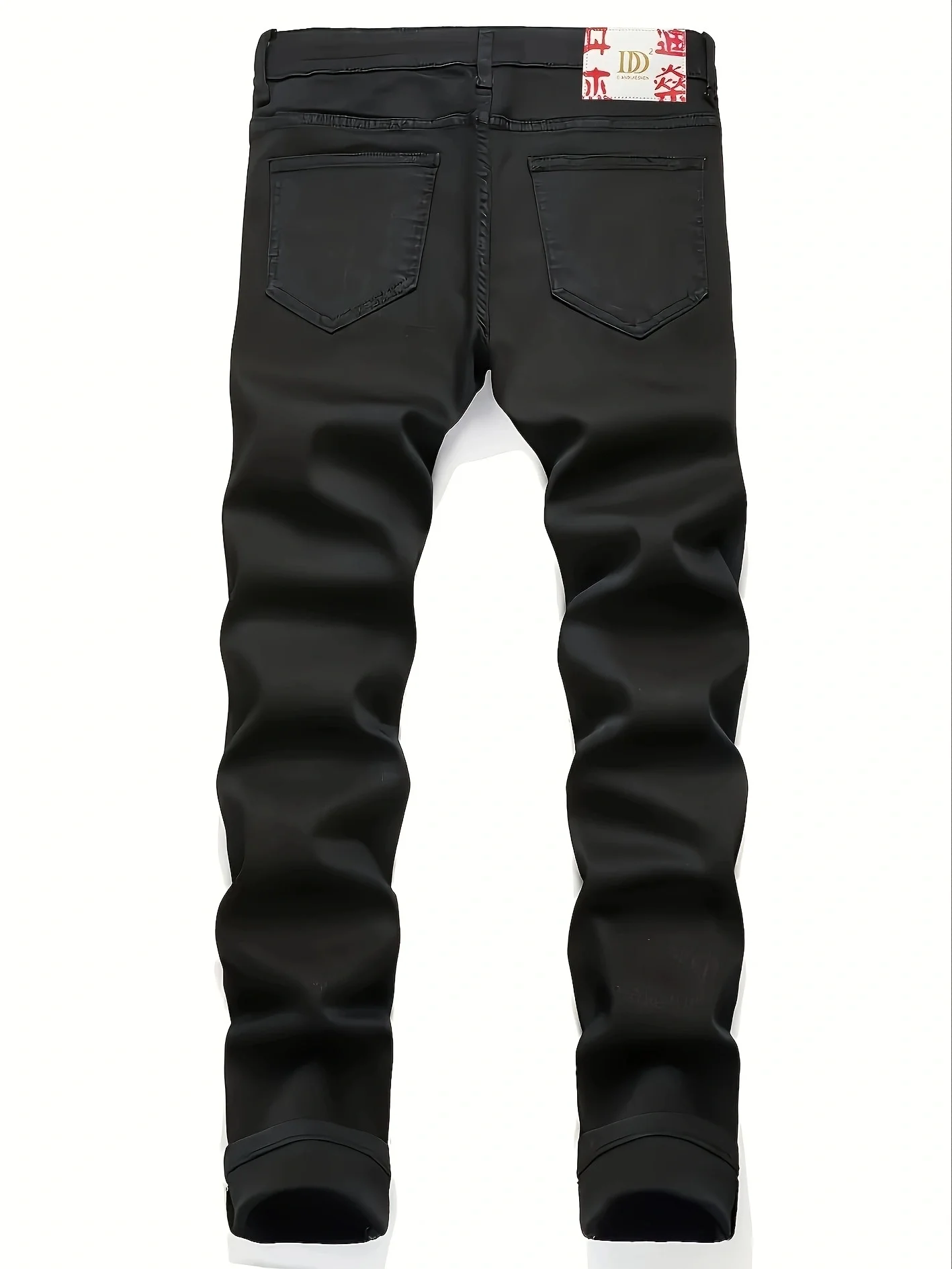 유럽과 미국의 새로운 블랙 Zhangzai 프린트 브로큰 홀 페인트 트렌드 청바지