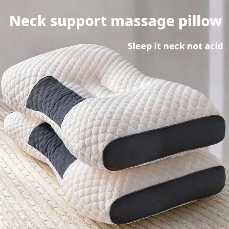 Cervical Pillow Ergonomic Neck Support Orthopedic Contour Sleep Pillow for Neck Pain Relief Adults Students Home Dormitory