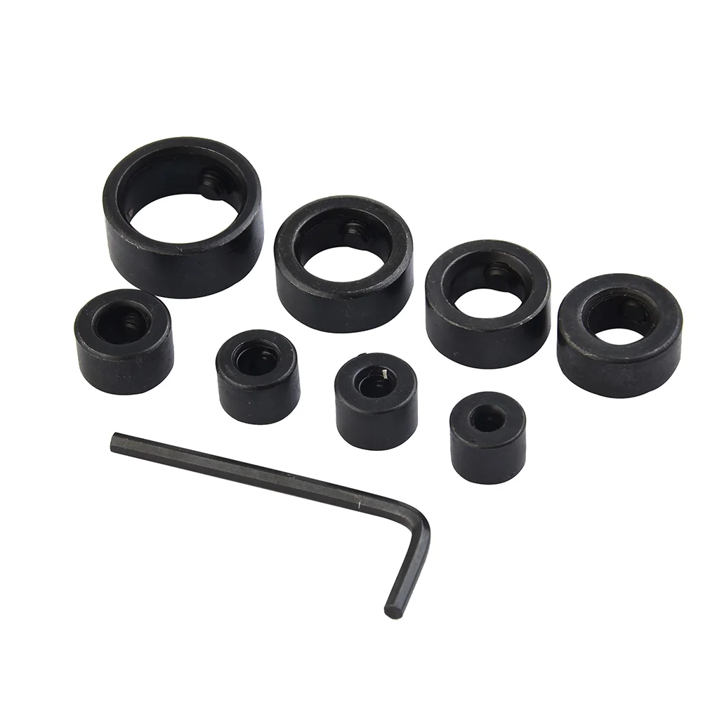 

For Standard And Brad-Point Bits Drill Bit Depth Stop Collar Hex Wrench Positively Locks Adjustable Depth Power Tool