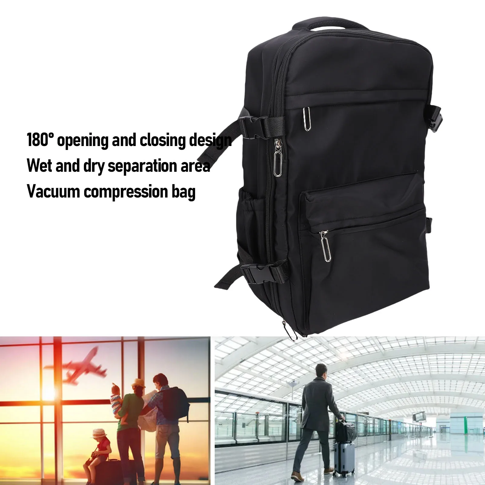 

Business Compression Backpack Vacuum Backpack Separate Computer Compartment 27L Large Capacity Rain Proof for 15.6 Inch Laptop