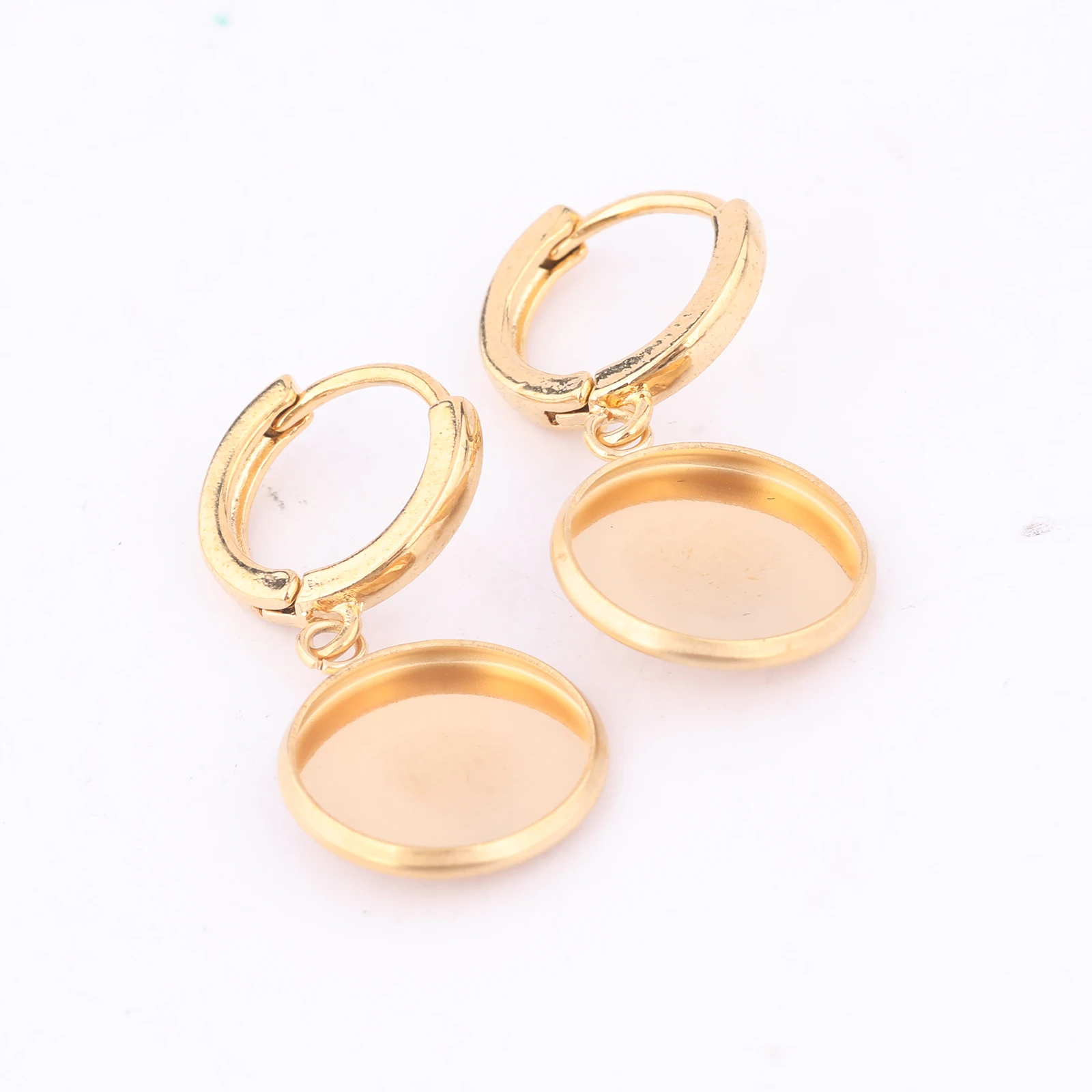10pcs Gold Plated Leverback Earring Clasp Hooks Findings Fit 12mm Cabochon Earrings Base Setting Blanks Stainless Steel Diy image 4