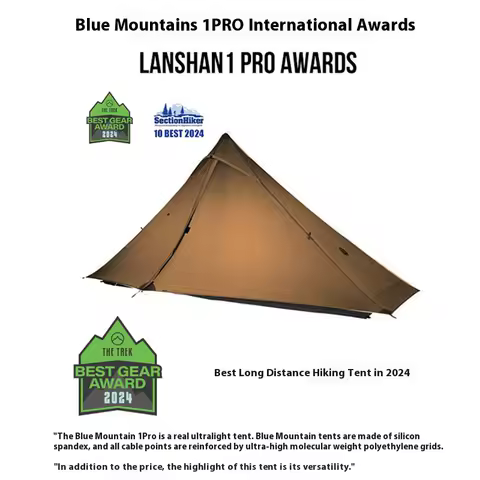 3F UL GEAR official Lanshan 1 pro Tent Outdoor 1 Person Ultralight Camping Tent 3 Season Professional 20D Silnylon Rodless