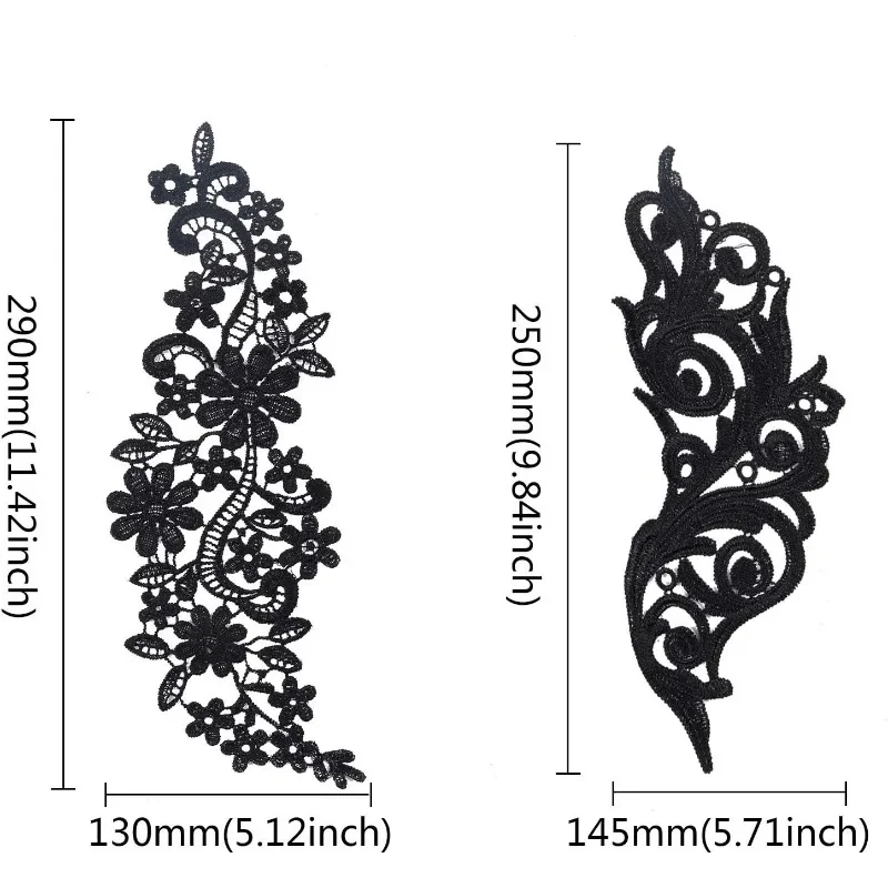 بقع زهور سوداء لملابس تصنعها بنفسك ، زين تطريز ، خياطة فستان زفاف ، إكسسوارات ملابس ، ج ، زوجان #2